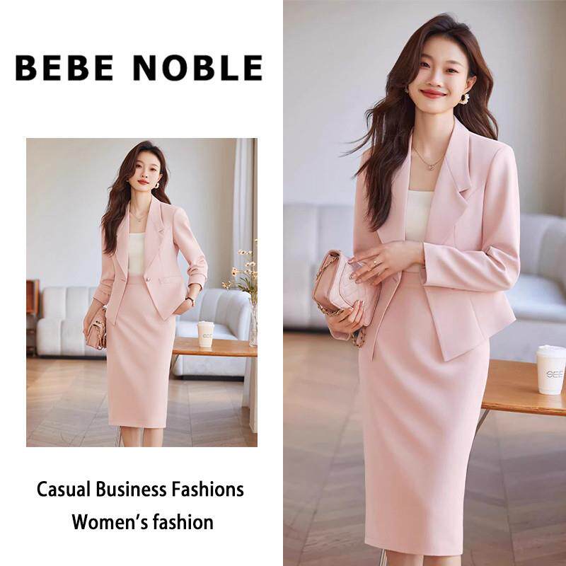 BEBE NOBLE西装套装裙女士春秋季职业气质高级感西服裙子两件套