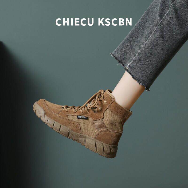 Chiecu Kscbn英伦真皮马丁靴女四季新款工装沙漠短靴户外系带靴