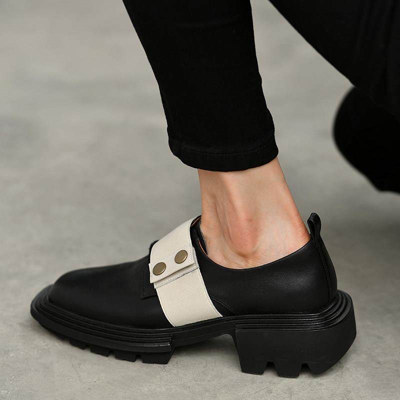 TOUCH MISS法国高奢款方头厚底深口单鞋女秋季流行全皮中跟女鞋子,女鞋,深口单鞋,淘宝优惠券,粉丝福利购,淘宝优惠卷