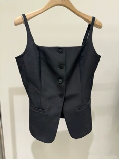 上衣2025夏新品 肯豆同款 正品 收腰A字摆背心MBE2TOP034 时装