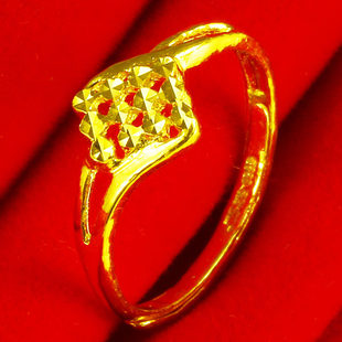 黄金戒指女9999足金指环纯金首饰国潮中国风送妈妈礼物