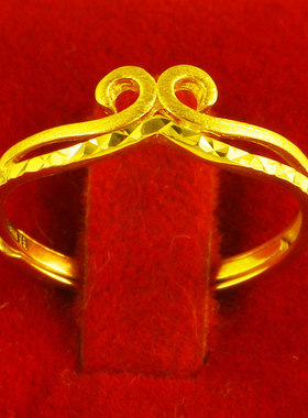 黄金戒指9999足金女款紧箍咒情侣对戒纯金食指环按克重送老婆