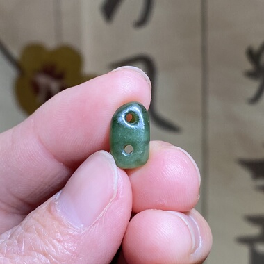 和田玉碧玉随型小猪鼻子扣配饰老光工艺复古风手编绳手串配珠