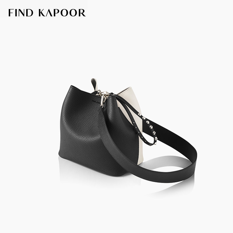 【三十而已 明星同款】FIND KAPOOR女包时尚单肩斜挎拼黑水桶包
