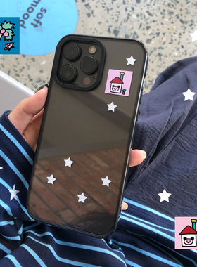 玩壳总动员原创红房子高透亚克力透明磁吸手机壳韩系ins风小众简约黑边框适用苹果17promax防摔16pro15/14/13