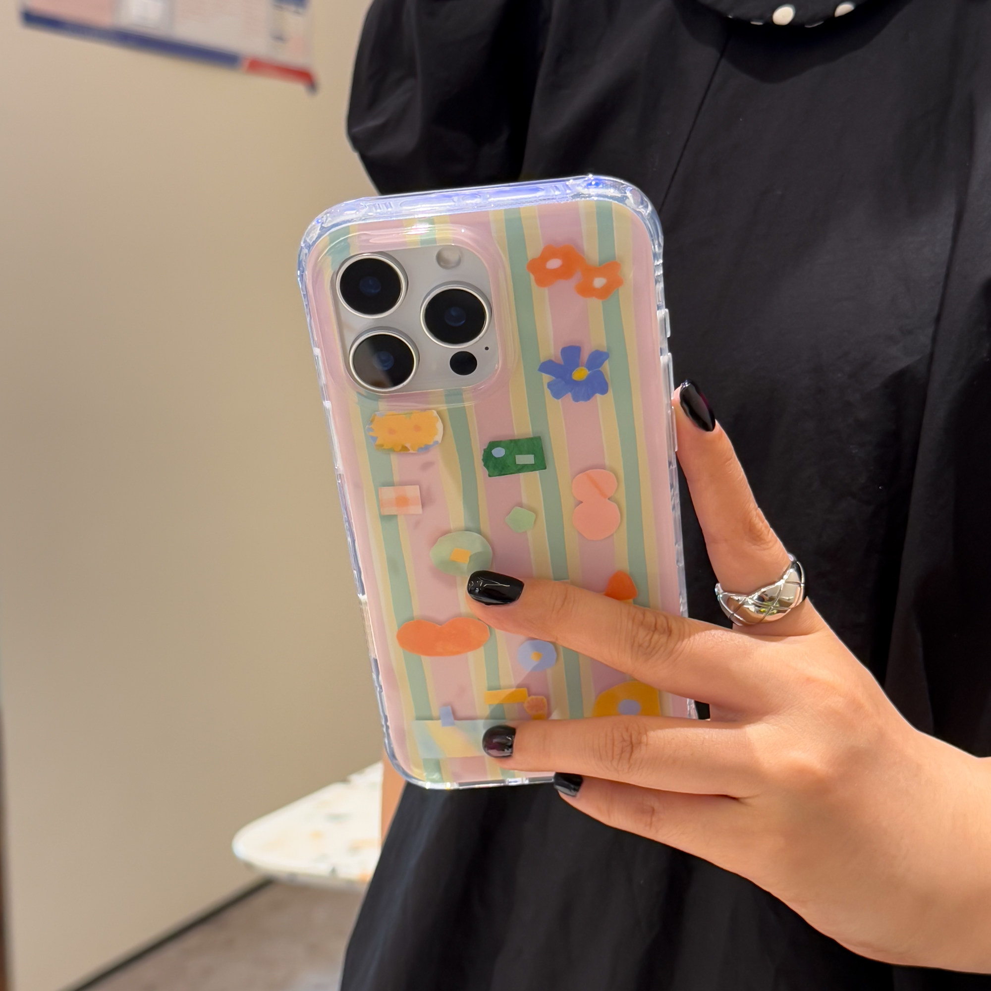 原创imd双层ins风色块手机壳