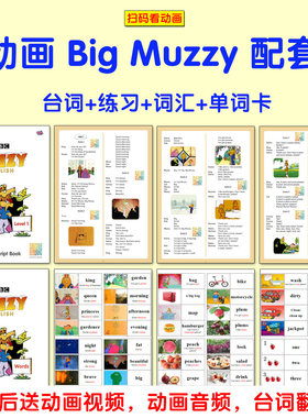BigMuzzy配套高频词卡台词练习册词卡少儿玛泽的故事启蒙点读教具