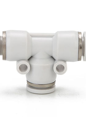 鑫官正三通插管白色气动快速插T型三通塑料接头灰色气动三通接头P