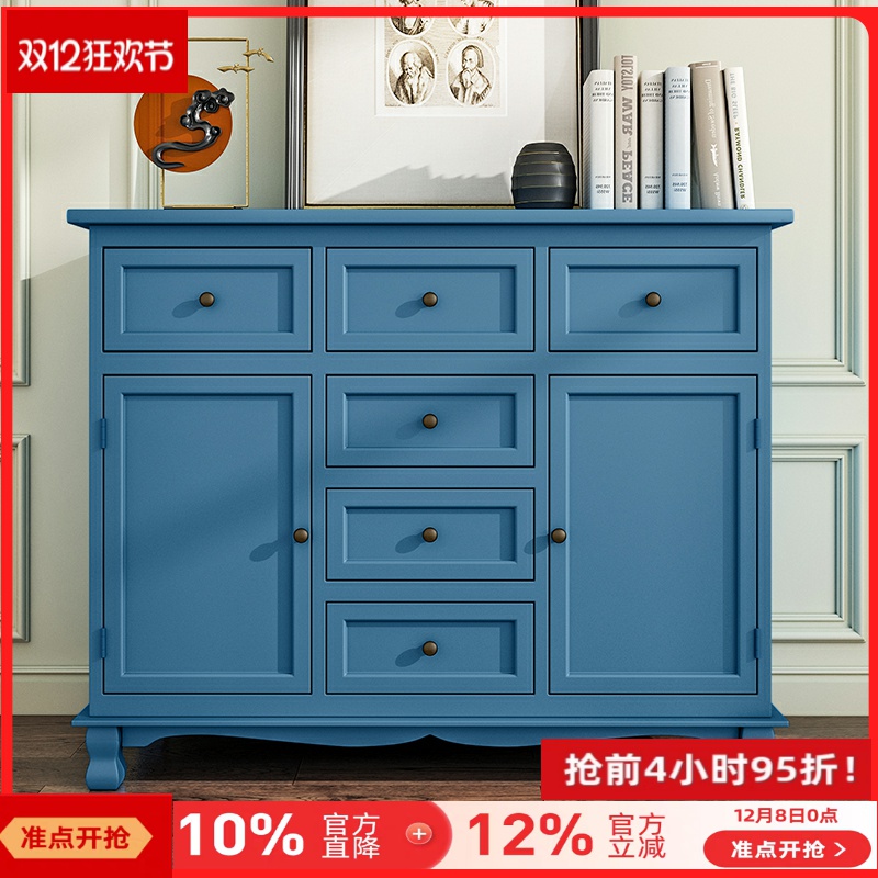 全实木美式餐边柜收纳柜