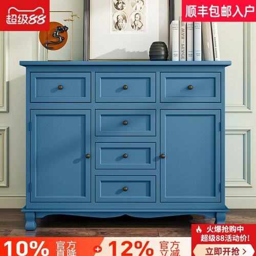 全实木美式餐边柜收纳柜