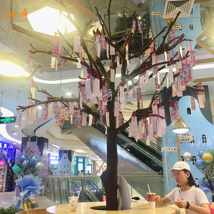 仿真枯树大型造型干枝真树干假树猫爬树道具树许愿树店面装饰枝杈