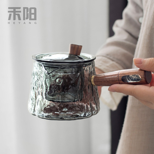 煮茶壶 禾阳侧把玻璃茶壶家用茶水分离大容量带过滤泡茶冲茶壶新款