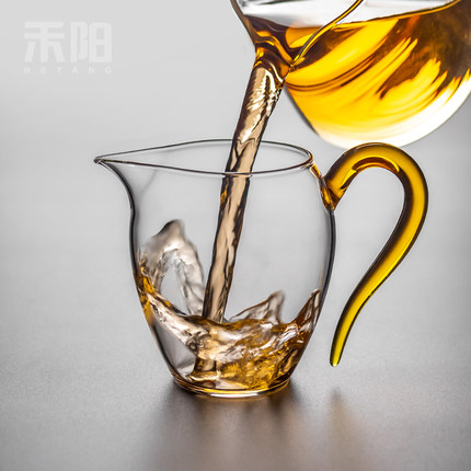 禾阳玻璃公道杯加厚耐热功夫茶具配件过滤茶海分茶器家用公杯大号