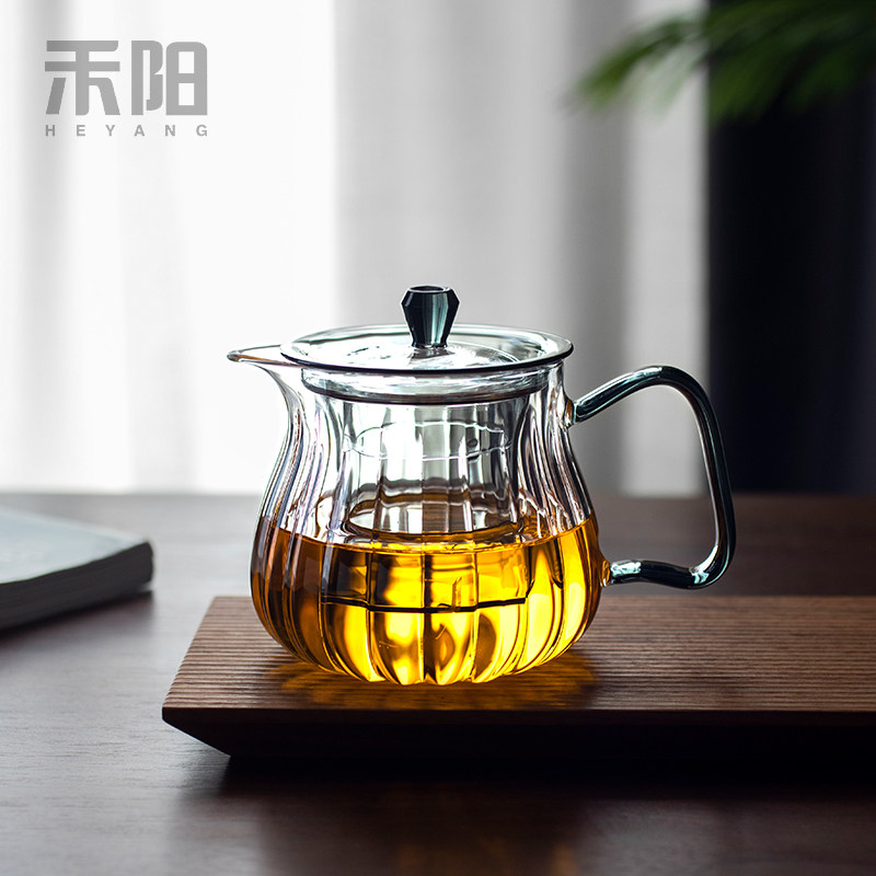 禾阳 玻璃茶壶家用茶水分离泡茶壶单壶耐高温加厚带过滤花茶水壶