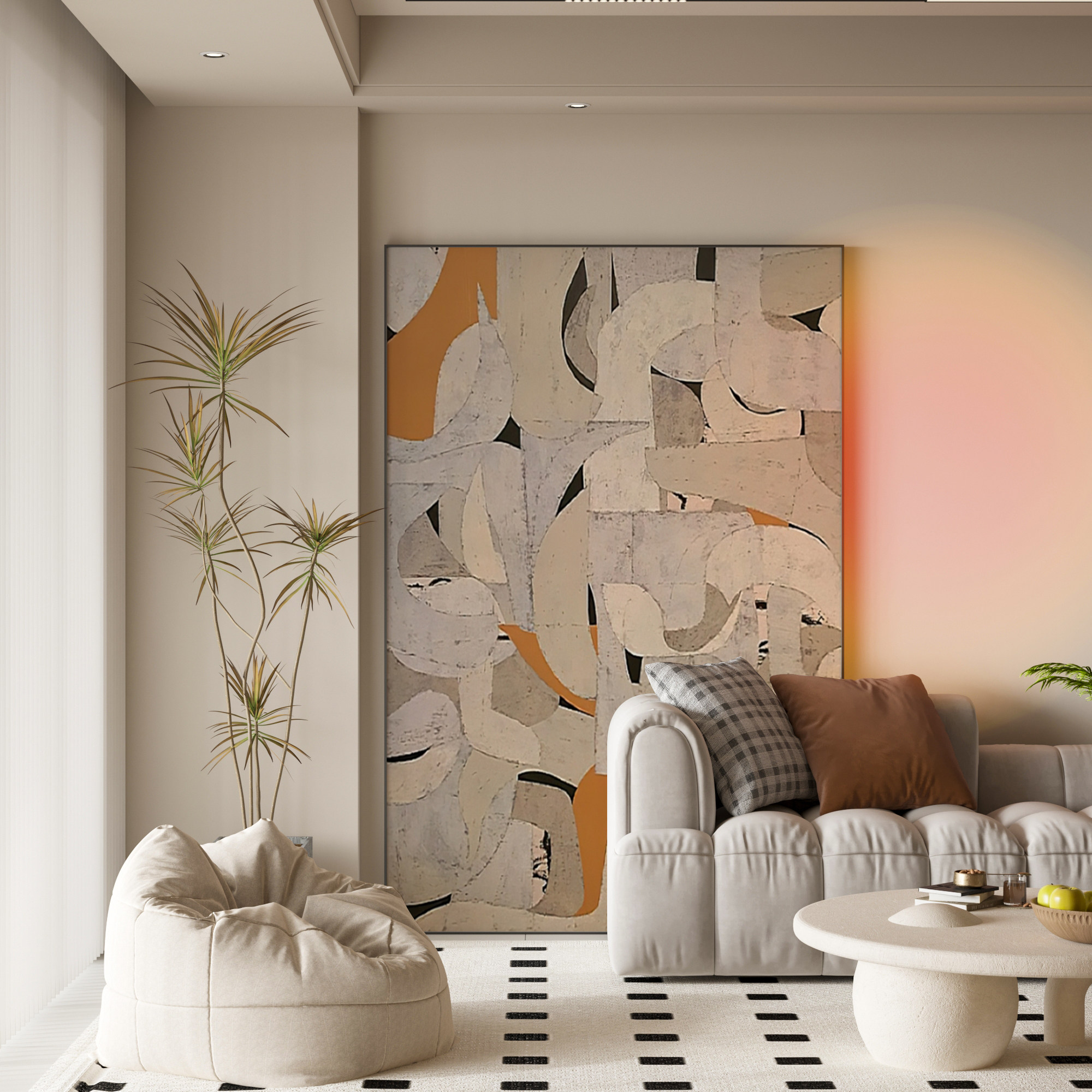 客厅装饰画简约后现代侘寂风复古几何高级肌理玄关画落地画大挂画,家居饰品,现代装饰画,淘宝优惠券,粉丝福利购,淘宝优惠卷