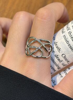 一恋简约线条缠绕不规则戒指女几何冷淡风气质百搭开口指环个性食