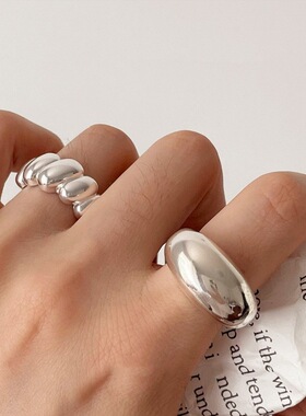 一恋重工面包戒指女简约几何铜光亮气质开口指环ins网红食指