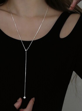 长款爱心流苏项链女ins小众设计高级感颈链秋冬网红毛衣链