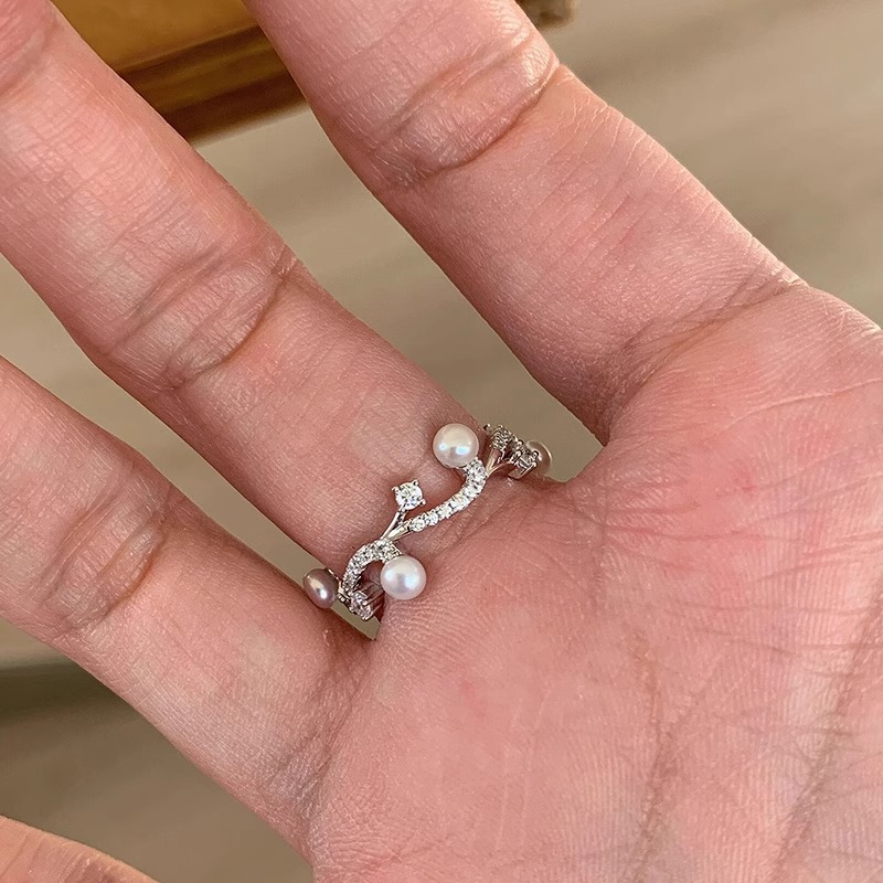 一恋甜美树枝丫百搭戒指女个性设计感叠戴小众时尚开口指环ins食