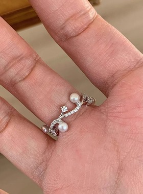 一恋甜美树枝丫百搭戒指女个性设计感叠戴小众时尚开口指环ins食