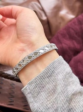 一恋几何菱格网面手镯女时尚个性小众设计感手环网红百搭时尚气质