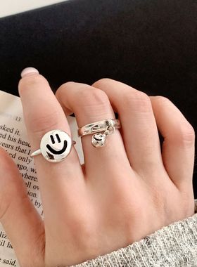 一恋甜酷叠戴韩版戒指女小众设计感气质百搭开口指环网红小清新食