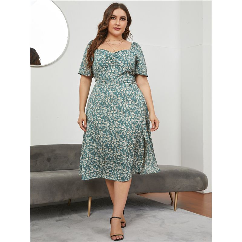 plus size women dresses casual XL-5XL fat ladies skirt大码裙图片