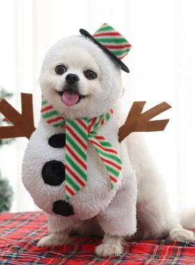 Christmas Pet Clothes Dog Fancy Dress Snowman Costumes Pet C