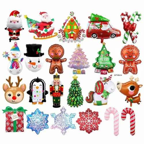 Large Christmas Foil Balloon Santa Snowman Penguin Candy Mer