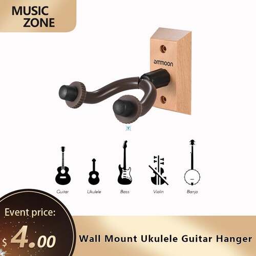 Wall Mount Ukulele Guitar Hanger Hook Ukelele Uke Stringed