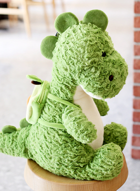 可爱牛油果背包恐龙公仔绿色小恐龙毛绒玩具陪睡觉抱枕玩偶布娃娃