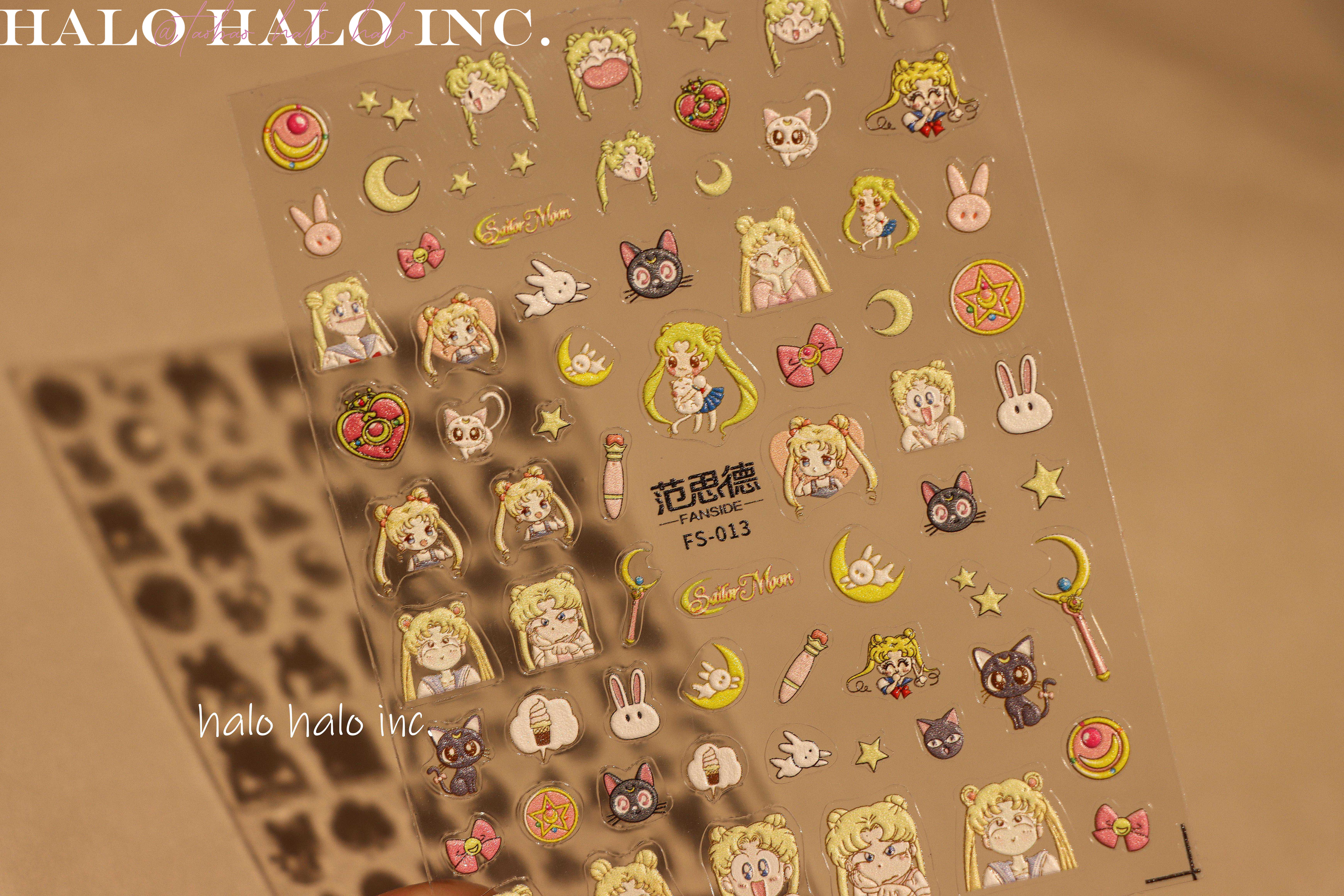 美甲贴纸战士卡通可爱冰月野兔