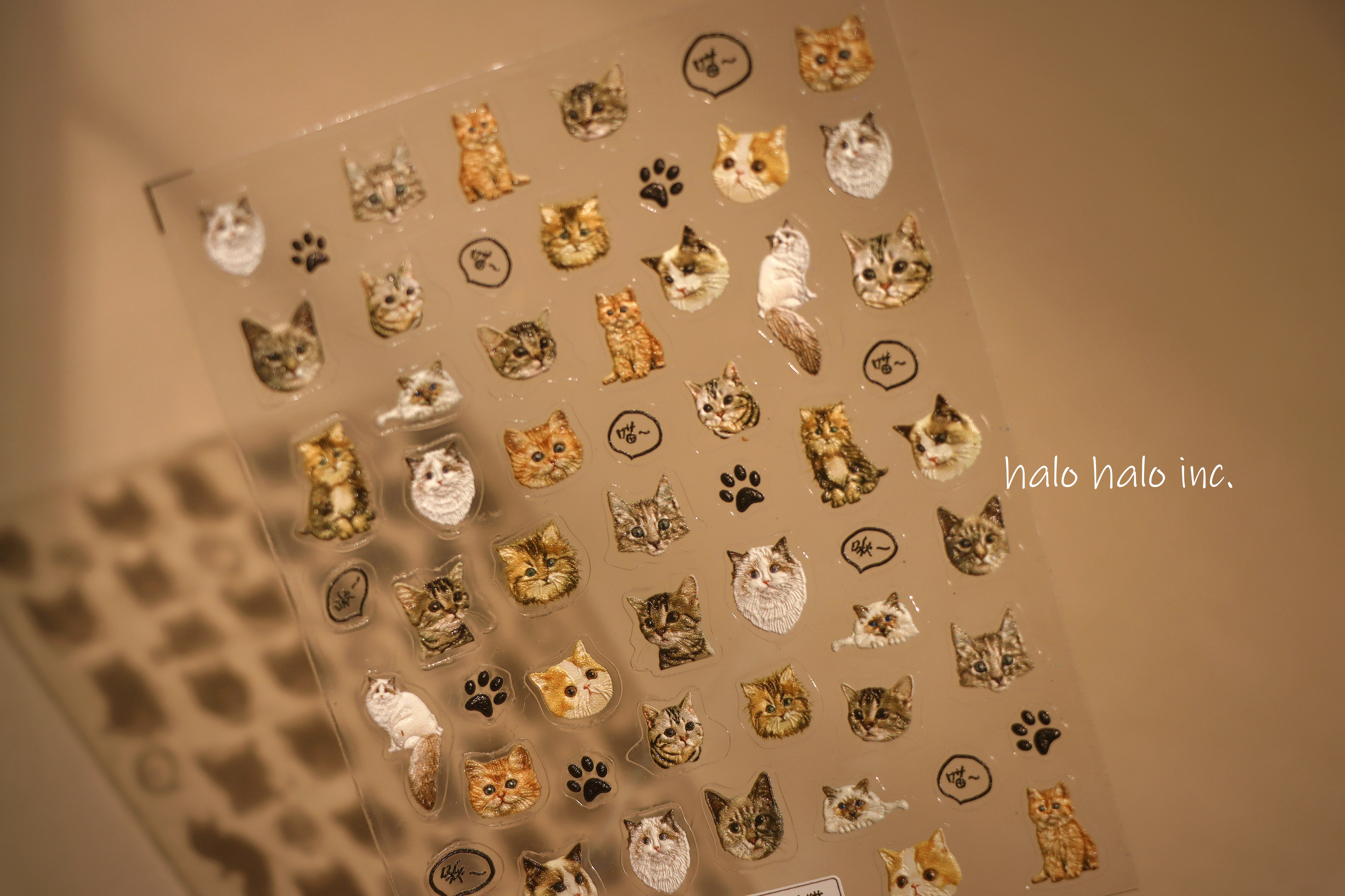 美甲贴纸彩绘猫咪狗狗萌宠物可爱