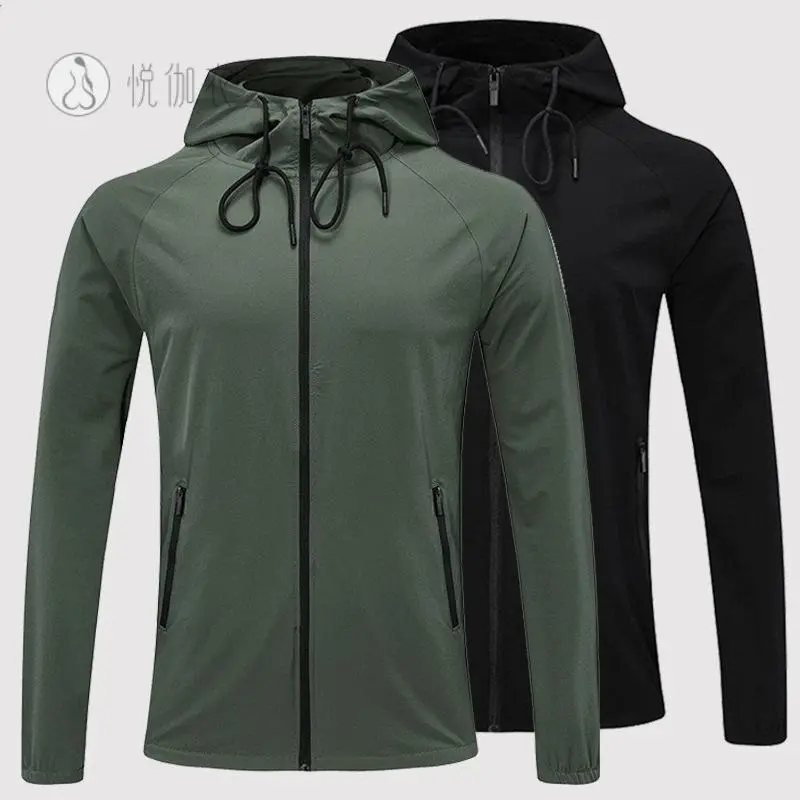 春季男士连帽运动外套纯色休闲帽衫户外跑步健身服男装一等品成年