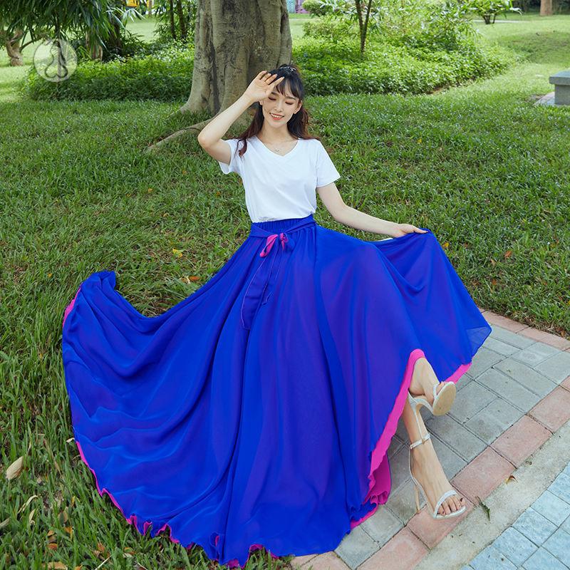 16米裙摆双层面雪纺舞裙