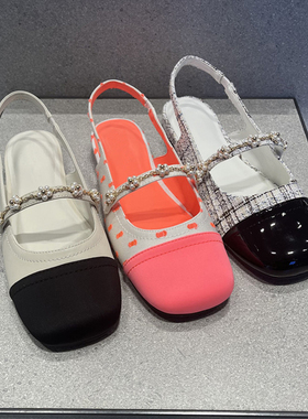 CHELTS&KALTH2023夏新款女鞋70900382珍珠链包头凉鞋小CK玛丽