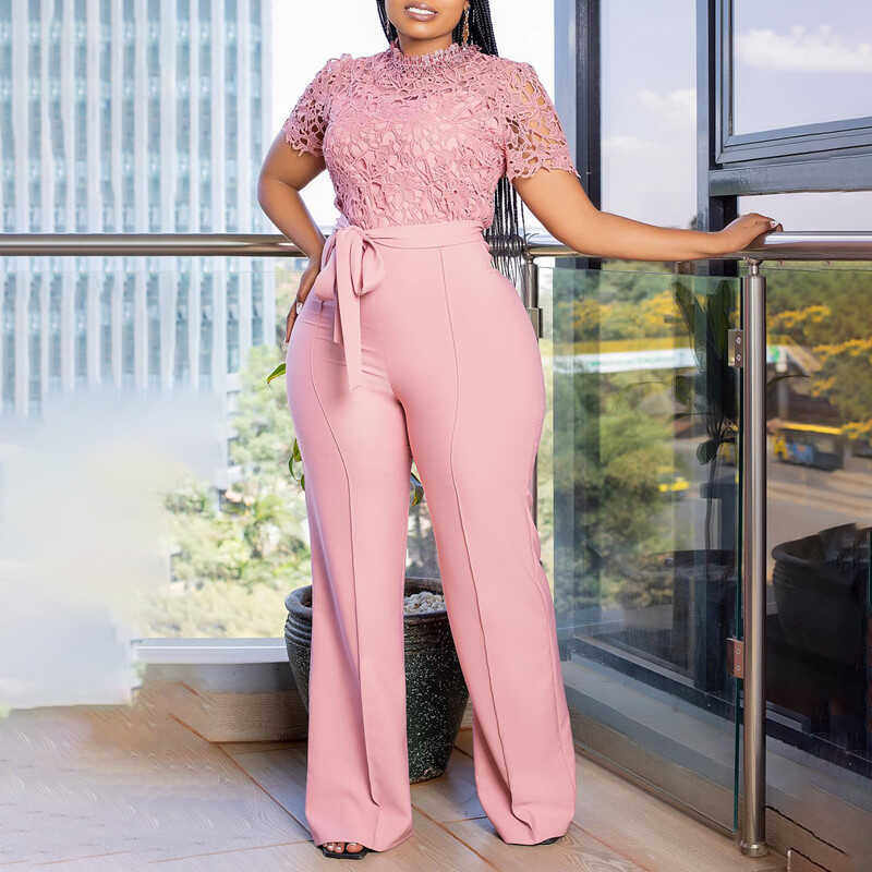 2024 Summer african ladies wide legs pants women jumpsuits女