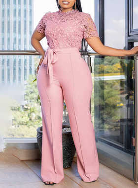 2024 Summer african ladies wide legs pants women jumpsuits女