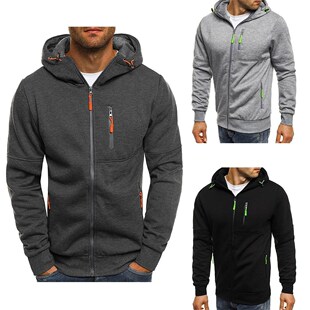 and leisure sweater Men hooded sports cardigan jacket