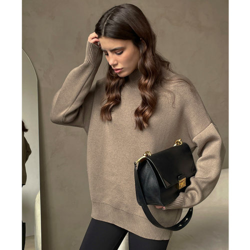 women knitted pullover sweater 半高领针织毛衣2022套头毛衣