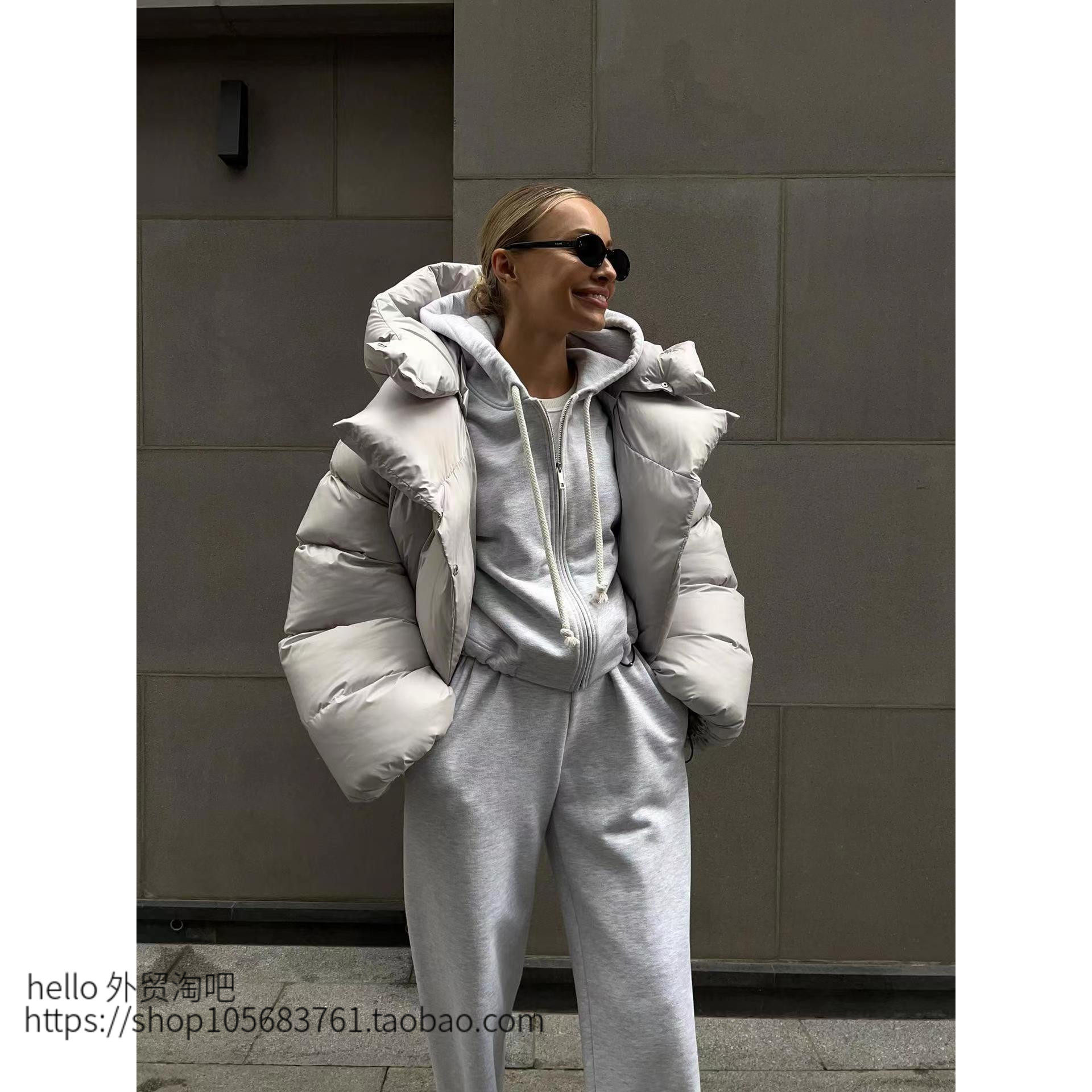 欧美冬季面包服棉袄个性
