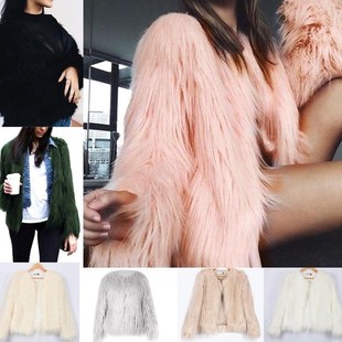 winter faux fur Women coat女装 warm hooded 外套