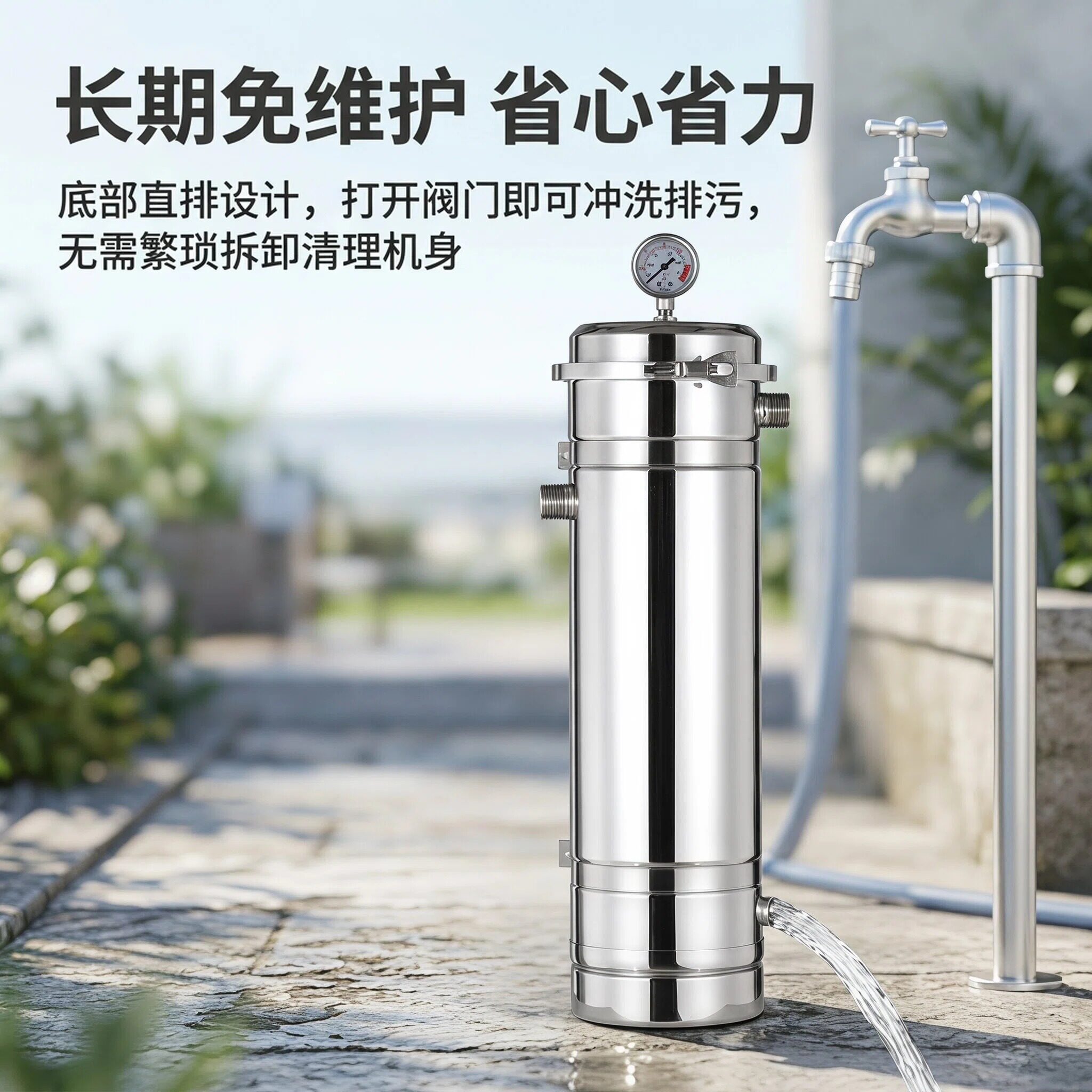 中央免拆管大流量全屋前置净水器