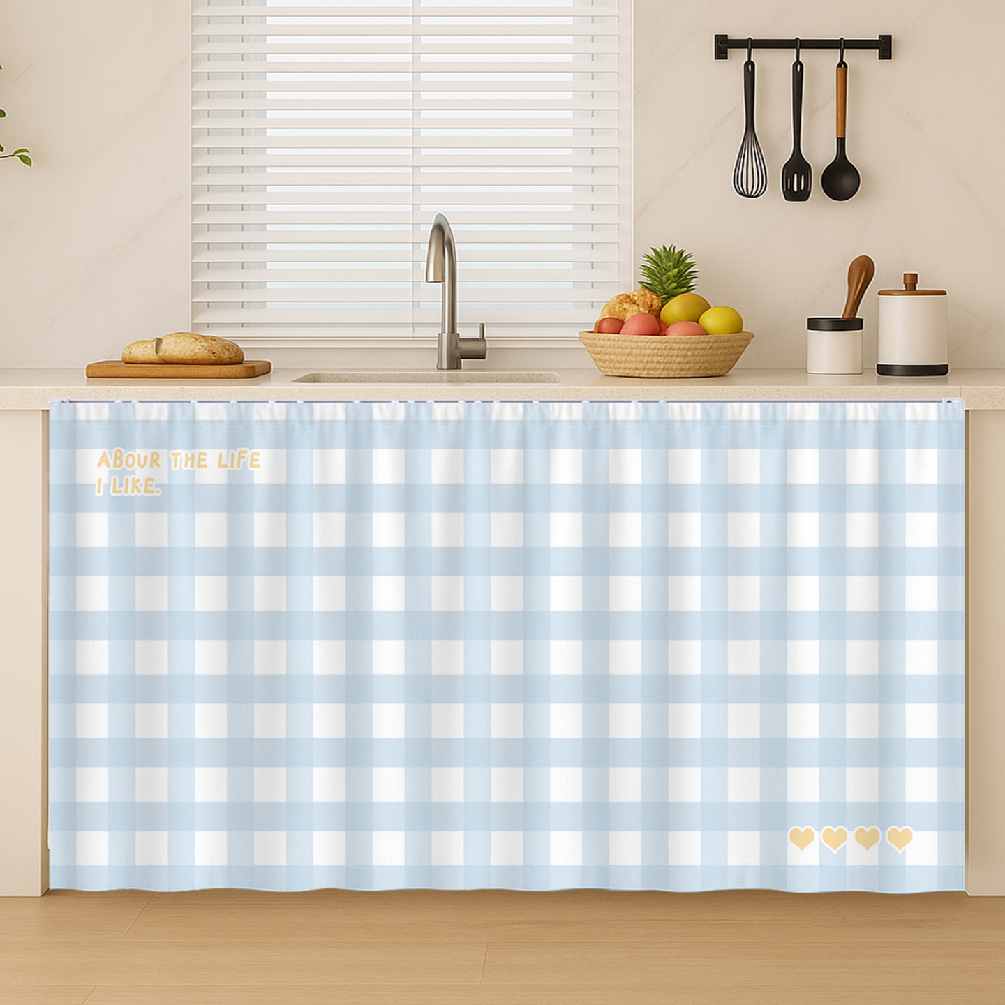 柜子遮挡帘现代简约防尘帘免打孔