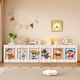 饰遮丑帘防尘布帘免打孔新款 卡通可爱柜子遮挡帘电视机柜鞋 柜装