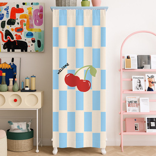 窄柜立柜储物柜遮挡帘免打孔窄柜防尘装饰挂帘夹缝柜无门柜遮丑帘