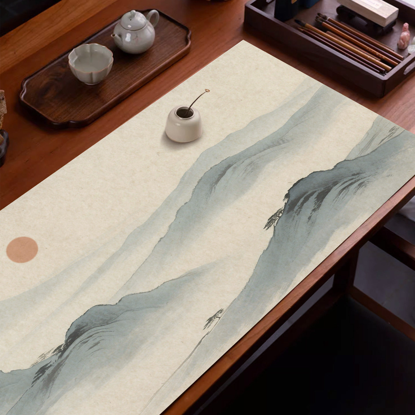 新中式毛毡垫书画垫羊毛毡加厚桌垫书画学生书法专用山水桌垫印花,居家布艺,办公桌垫,淘宝优惠券,粉丝福利购,淘宝优惠卷