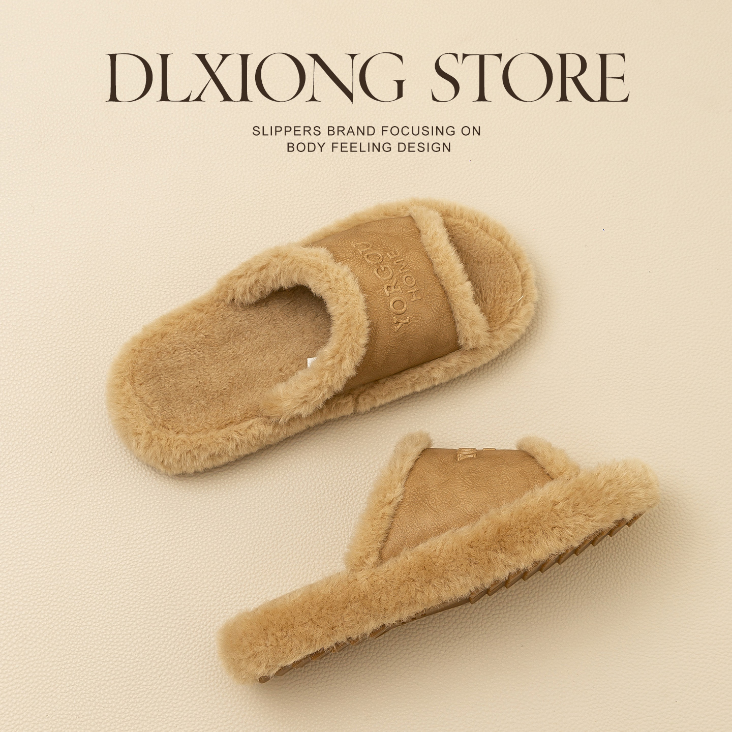 居家轻奢毛毛绒棉拖鞋女抗菌