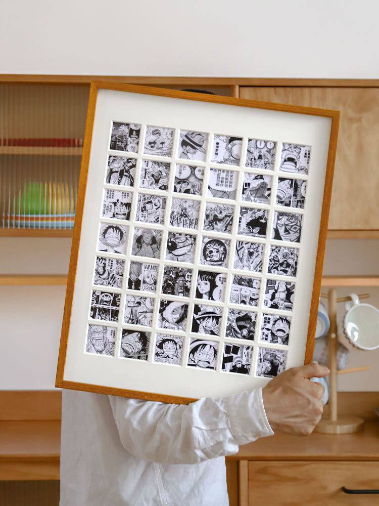 挂墙48宫格相框照片实木装裱宝宝定制画框定制儿童成长展示照片框