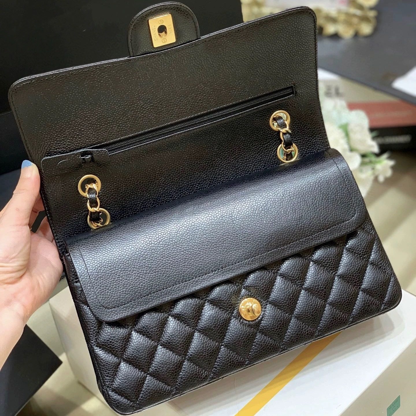 2025新款小香风经典时尚CF黑色菱格小号鱼子酱包包链条单肩斜挎包,箱包皮具/热销女包/男包,通用款女包,淘宝优惠券,粉丝福利购,淘宝优惠卷